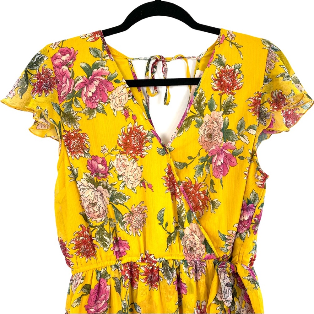 Band of Gypsies Vintage Floral Wrap Maxi Dress - Picture 4 of 11